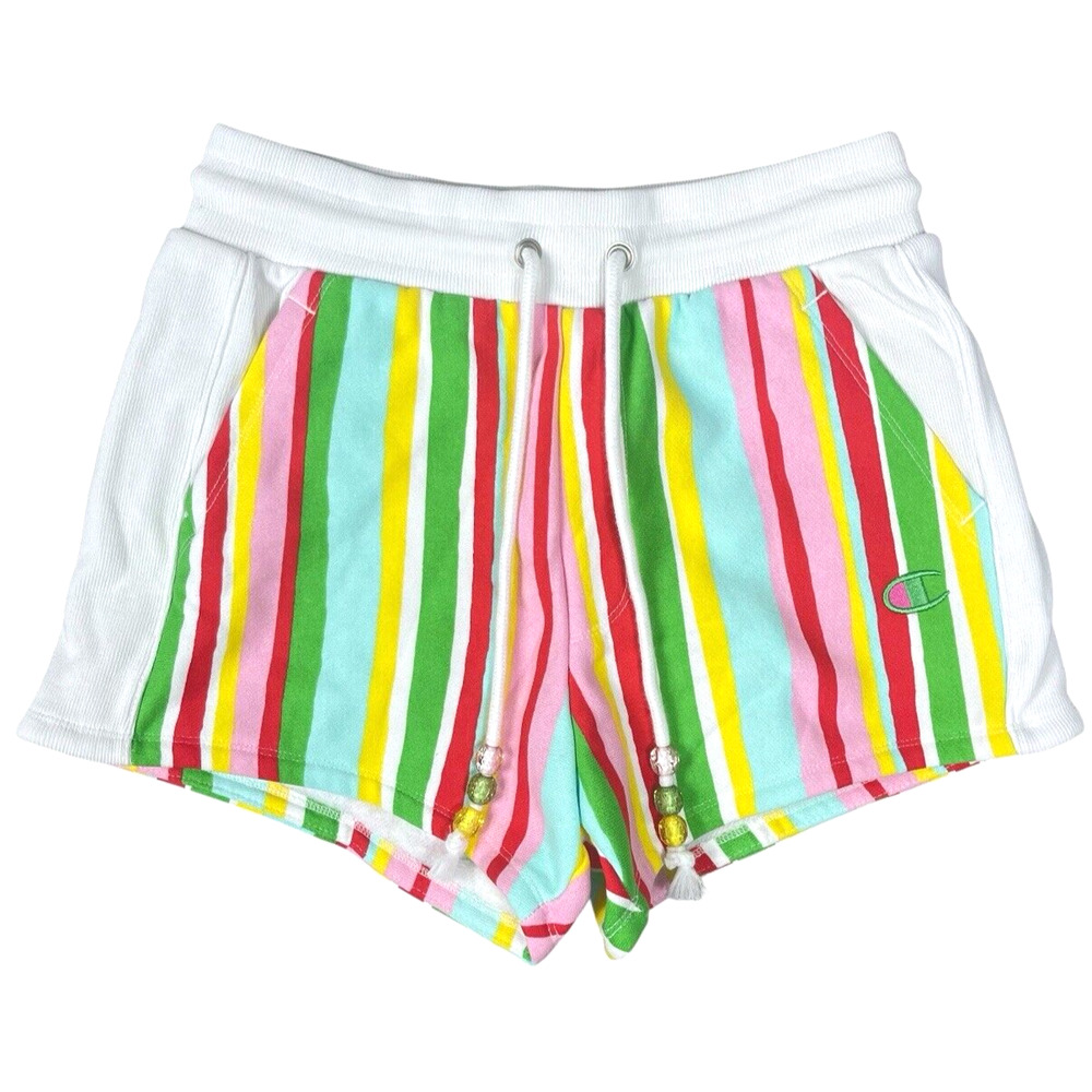 Champion X Susan Alexandra Stripe Reverse Weave Shorts Women's Small Beaded - Picture 11 of 11